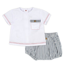 Load image into Gallery viewer, Rapife Baby Boys Red &amp; Navy Stripe Jam Set