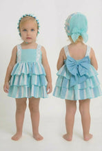 Load image into Gallery viewer, Dbb Collection Baby Girls Aqua Stripe Dress