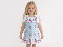 Load image into Gallery viewer, Fofettes &amp; Be Chic Older Girls Blue Cherry Check Dress