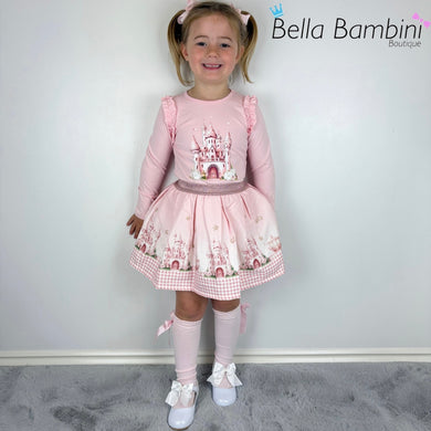 Giorgio Bambini Pink Castle Skirt Set