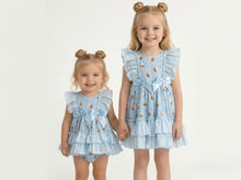 Load image into Gallery viewer, Ceyber Girls Blue Bee Puffball Style Dress