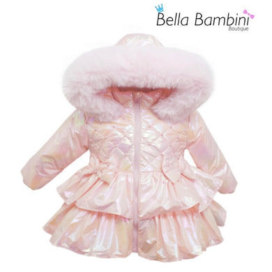 Wee Me Pink Iridescent Short Padded Coat