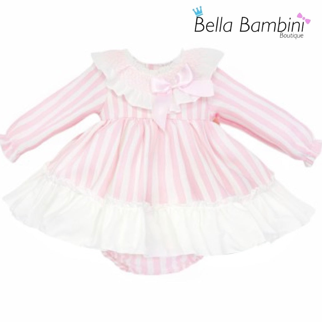 Wee Me Baby Girls Pink Stripe Dress