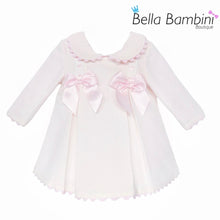 Load image into Gallery viewer, Wee Me Baby Girls Waffle Satin Bow Dress