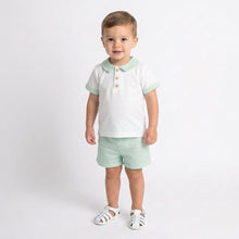 Load image into Gallery viewer, Babidu Boys Mint Gingham Short Set