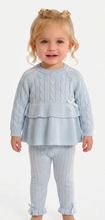 Load image into Gallery viewer, Beau Kid Girls Blue Two Piece Knit Set