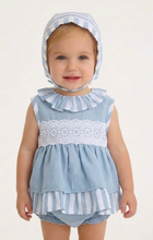 Load image into Gallery viewer, Baby Ferr Baby Girls Blue Stripe Dress &amp; Bloomers