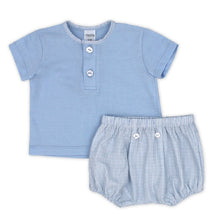Load image into Gallery viewer, Rapife Baby Boys Blue Gingham Jam Set