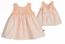Load image into Gallery viewer, Calamaro Girls Peach Stripe Dress