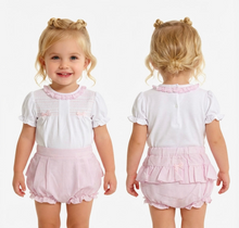 Load image into Gallery viewer, Blues Baby White &amp; Pink Smock Jam Set