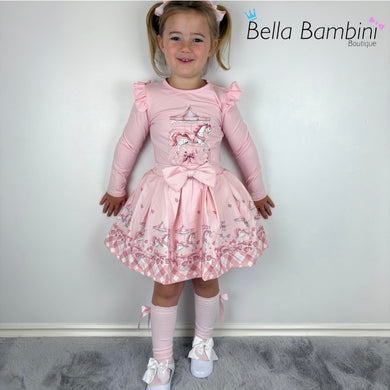 Giorgio Bambini Pink Carousel Skirt Set