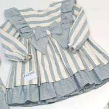 Load image into Gallery viewer, Ceyber Older Girls Grey Stripe Dress