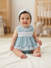 Load image into Gallery viewer, Baby Ferr Baby Girls Blue Stripe Dress &amp; Bloomers