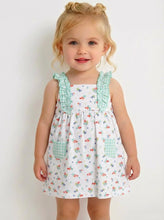 Load image into Gallery viewer, Babidu Girls Floral Mint Aquarium Dress
