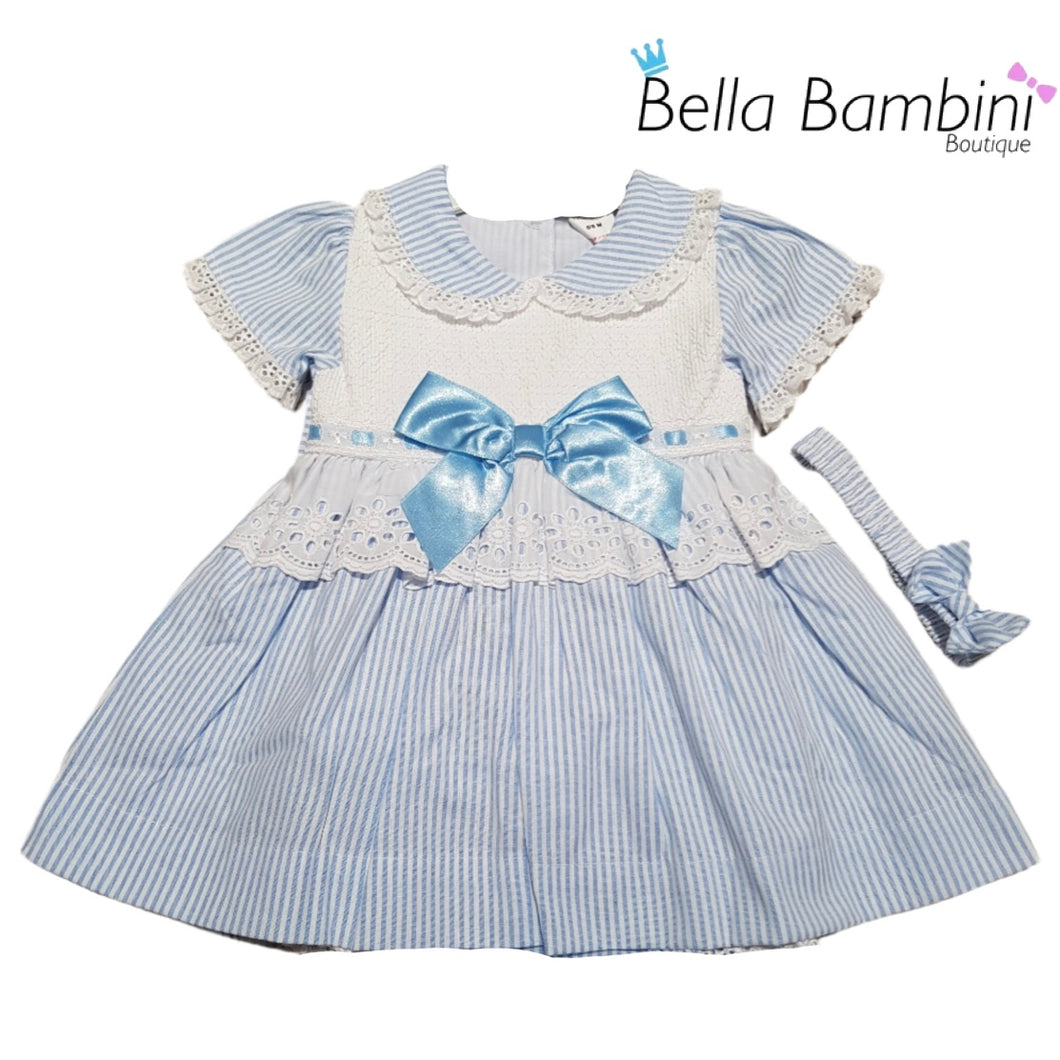 Mabini Older Girls Blue Stripe Smock