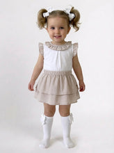 Load image into Gallery viewer, Calamaro Girls Beige Gingham Skirt Set