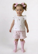 Load image into Gallery viewer, Mintini Girls Pink Crinkle Floral Short Set