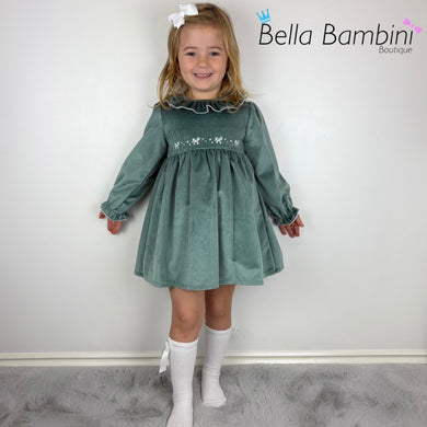 Dulce De Fresa Green Velvet Dress