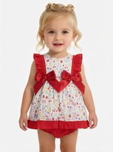 Load image into Gallery viewer, Ceyber Baby Girls Red Fruit Double Bow Dress