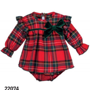 Calamaro Baby Girls Red Tartan Dress