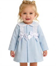 Load image into Gallery viewer, Ceyber Girls Blue Waffle Bow Coat