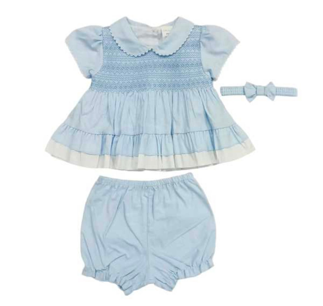 Mabini Girls Blue Bloomer Dress Smock