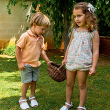 Load image into Gallery viewer, Calamaro Orange and Mint Romper