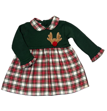 Sardon Green And Red Reindeer Dress