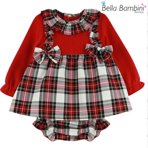 Baby Ferr Baby Girls Red Check Dress