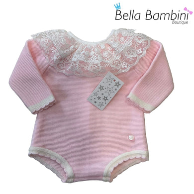 Little Star Baby Girls Lace Knit Romper