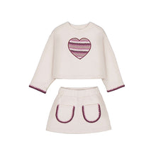 Load image into Gallery viewer, Mayoral Older Girls Cream Love Heart Skirt Set