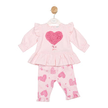 Load image into Gallery viewer, Mintini Girls Pink Heart Legging Set