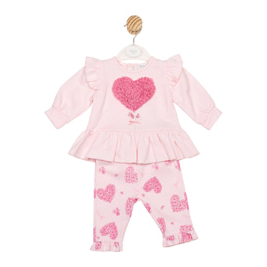 Mintini Girls Pink Heart Legging Set