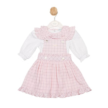 Load image into Gallery viewer, Mintini Girls Pink and Grey Pinafore Set