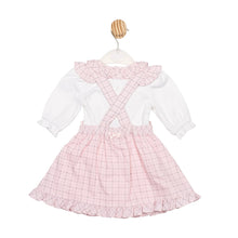 Load image into Gallery viewer, Mintini Girls Pink and Grey Pinafore Set