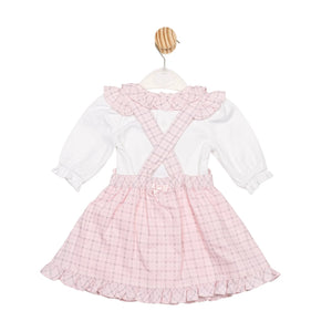 Mintini Girls Pink and Grey Pinafore Set