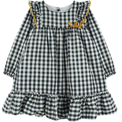 Baby Ferr Older Girls Black Check Dress
