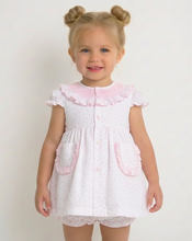 Load image into Gallery viewer, Wee Me Baby Girl White Heart Smock Collar Dress