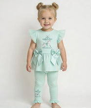 Load image into Gallery viewer, Giorgio Bambini Aqua Carousel Legging Set
