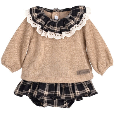 Calamaro Baby Girls Beige Jam Set Tramontana Collection