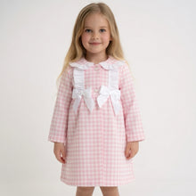 Load image into Gallery viewer, Ceyber Girls Pink Gingham Bow Coat