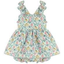 Load image into Gallery viewer, Dulce De Fresa Baby Green Floral Dress &amp; Bloomers