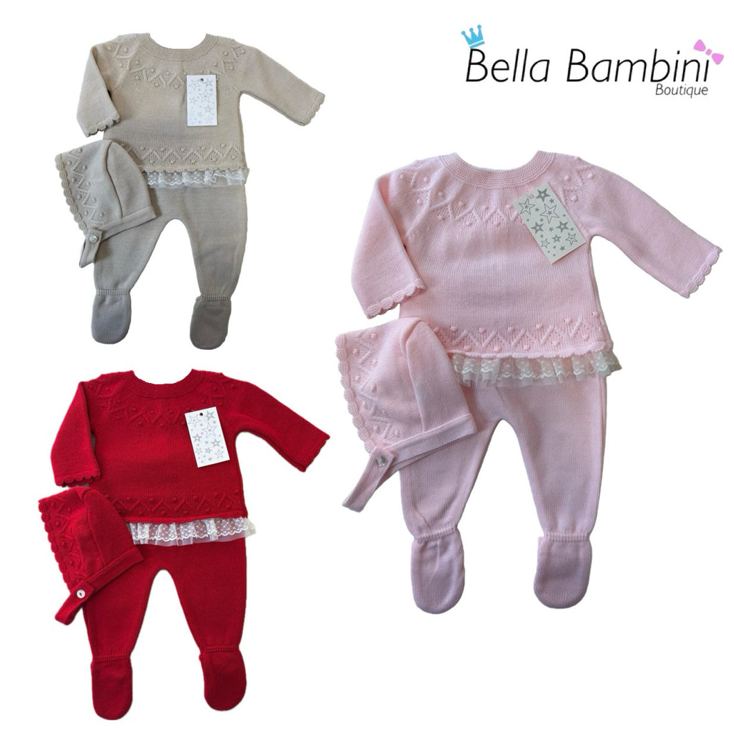 Little Star Baby Girls Lace Knit Two Piece