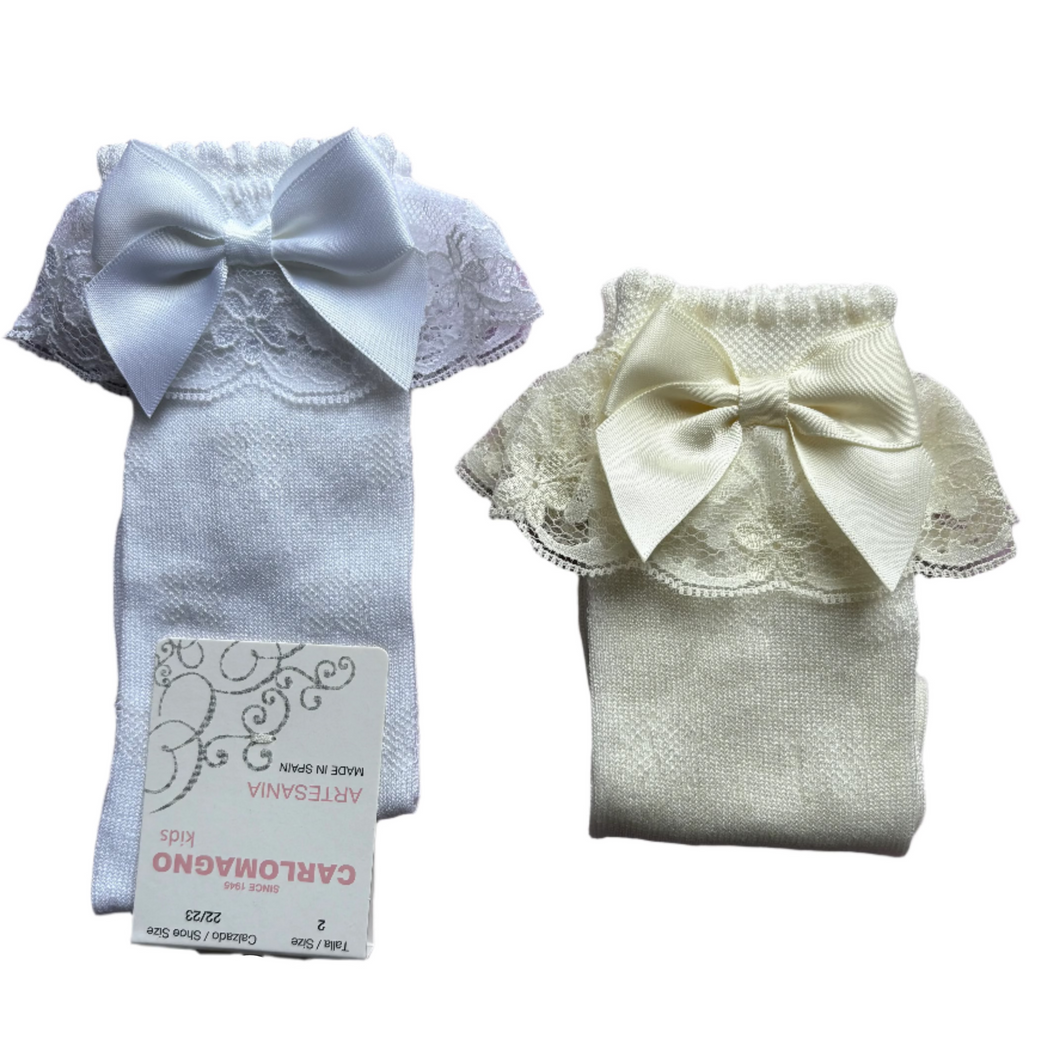 Carlomagno Knee High Lace Socks
