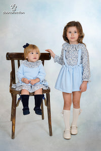 Dbb PETITBB Older Girls Blue Floral Skirt Set PRE ORDER
