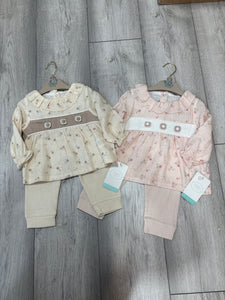 Tongs Baby Girls Floral Cheesecloth Lounge Set