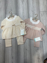 Load image into Gallery viewer, Tongs Baby Girls Lace Bow Lounge Set