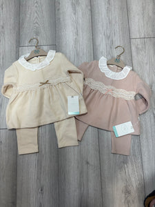 Tongs Baby Girls Lace Bow Lounge Set