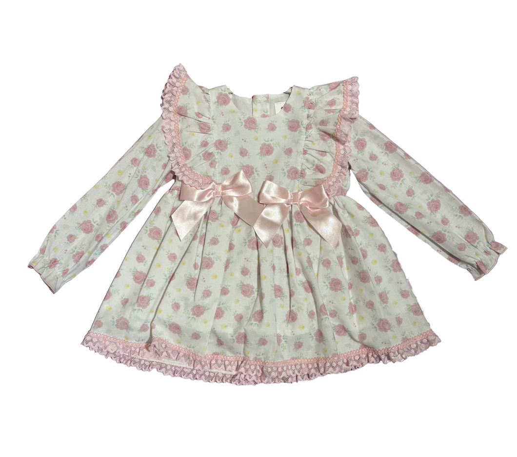 Ceyber Pink Floral Double Bow Dress