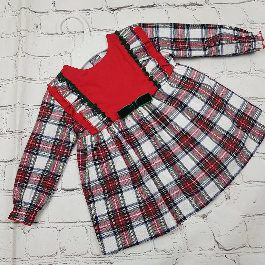 Alber Red And White Tartan Dress  6M-6Y